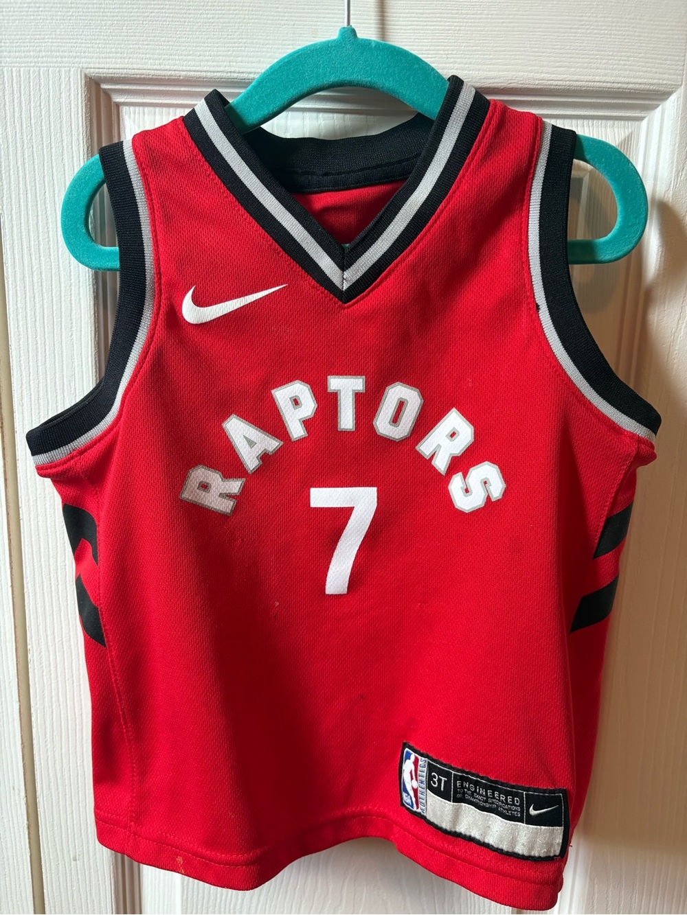 Nike Red & Black Raptors Kids Basketball Jersey #7
